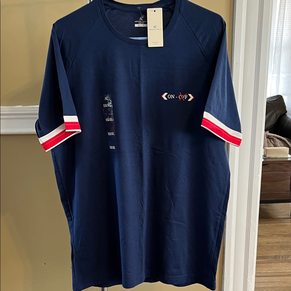 Arturo Calle Navy Blue Men's Shirt